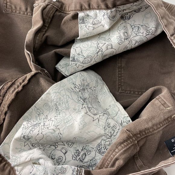 Vintage Tony Hawk Cargo Skater Pants Y2K Size 34x32 Brown Skateboarding Grunge - Picture 14 of 16